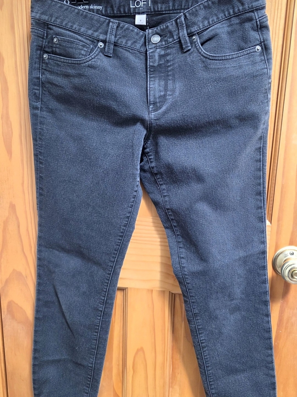 LOFT Dark Gray/Black Skinny Jeans for Women